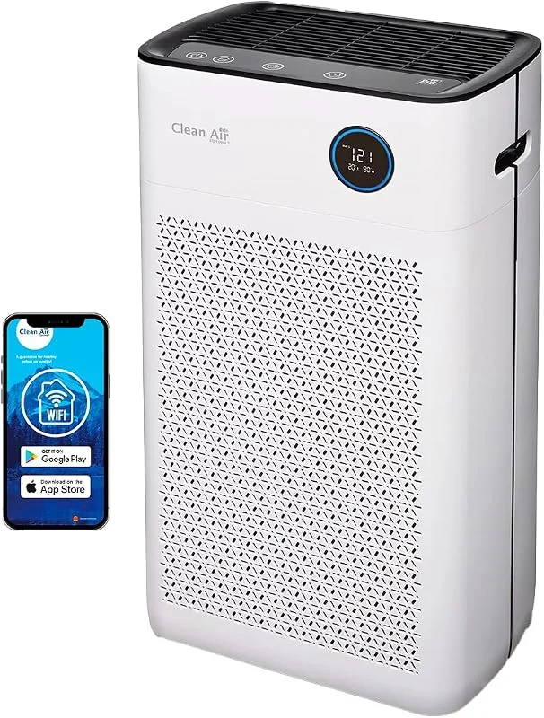 Clean Air Optima CA-510Pro Smart - Intelligenter HEPA UV-C Ionisator Luftreiniger - Sehr leiser Ventilator <10dB(A) - 468m³ teilchenfreie Luft pro Stunde - Geeignet für Räume bis: 110m², 275m³ — Luftbefeuchter