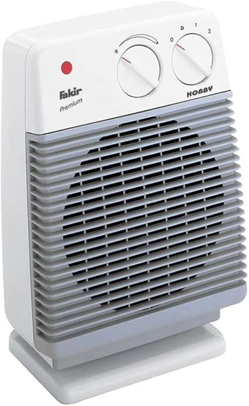 Fakir Heizlüfter Hobby HL 600 – Heizlüfter für das Badezimmer, 2000 Watt mit 2 Heizstufen, Ventilatorfunktion, Tropfwasser- & Überhitzungsschutz, Drehregler & Betriebskontrollleuchte — Heizung Warmepumpe