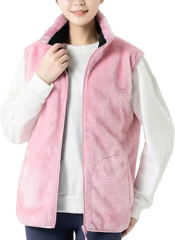 Generisch Damen Thermo Weste mit Fleecefutter beheizbar Wintermantel warme Bekleidung für kaltes Wetter kuscheliges Teddy Material — Heizkleidung