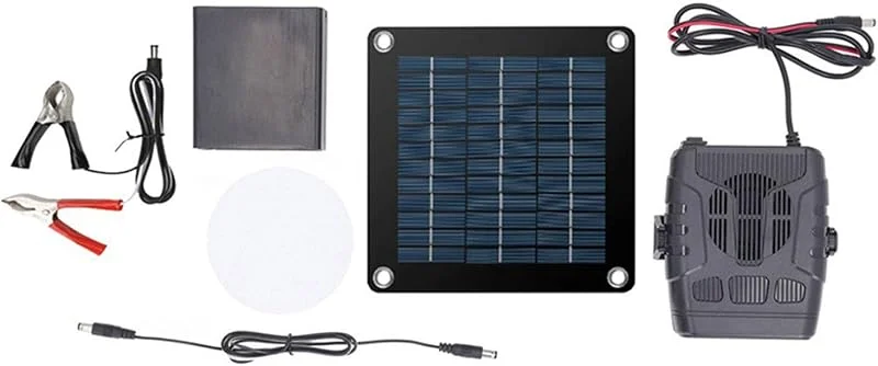Solarheizung für Hühnerstall mit 30 W Leistung solarbetrieben Überhitzungsschutz Warmluftgebläse Trocknen Heizen ideales Zubehör für Geflügelställe im Außenbereich (A, One Size) — Heizung Warmepumpe