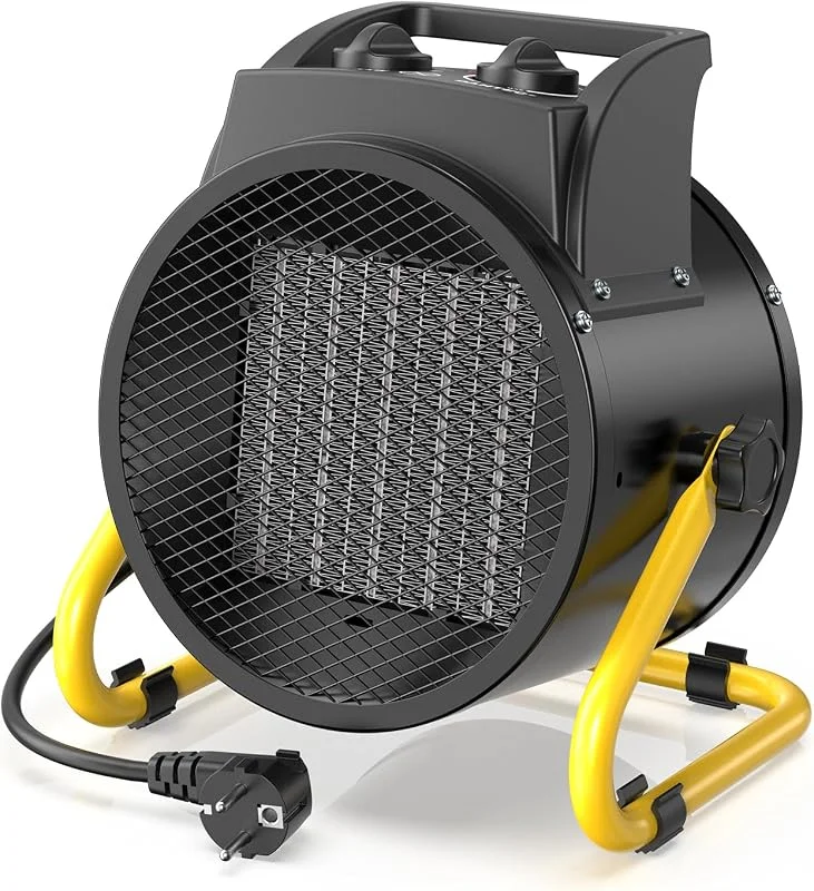 DAHTEC Elektro Heizlüfter 3000 Watt Keramik mit Thermostat, 2 Heizstufen — Heizung Warmepumpe