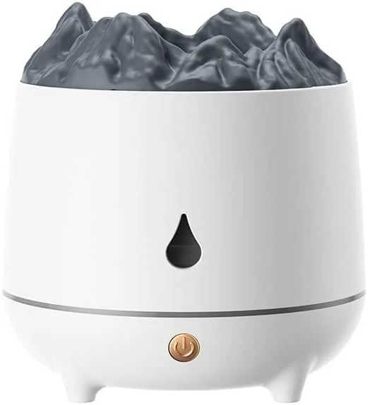 Luftbefeuchter Blue Flame Fire Ambient Aroma Diffuser Ätherische Öle Parfüm for Raumduft Geruchsnebel Spayer USB 400ml Raumluftbefeuchter (Color : White)