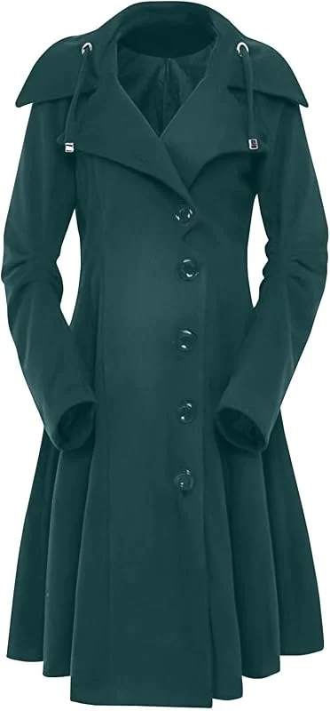 Ansenesna Wollmantel Damen Winter Lang Winterjacke Warm Wolle Lange Wintermantel Elegant Mit Kapuze Jacke Mantel Frauen Tailliert Wolljacke A-Linie Damen-Mäntel Mit Knöpfen Trenchcoat — Heizkleidung