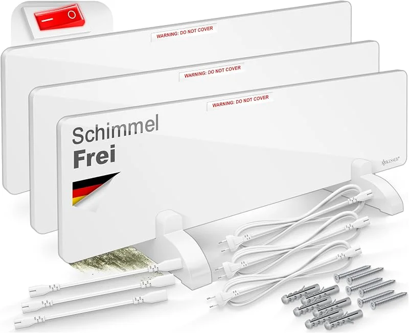 KESSER® Schimmel Infrarotheizung Schimmelentferner 80W Wandheizer 3er Set — Heizung Warmepumpe