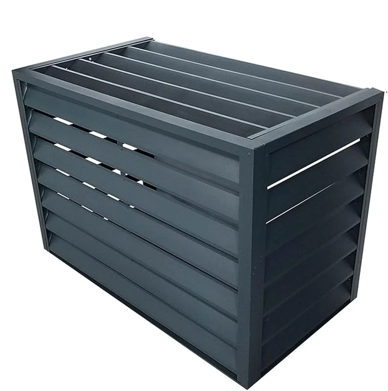 Mülleimer-Schutzgitter für den Außenbereich, Sichtschutzzaun, Klimaanlagen-Zubehör, Pool-Ausrüstungsgehäuse, Aluminiumzaun, Klimaanlagen-Zaungitter, geeignet für den Innen- und Außenbereich — Heizung Warmepumpe