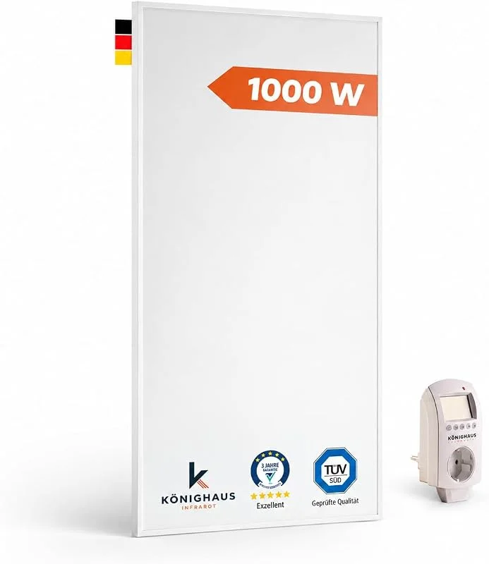 Könighaus Infrarotheizung 1000 W - Thermostat - Eco-Modell - 14-26 m² — Heizung Warmepumpe