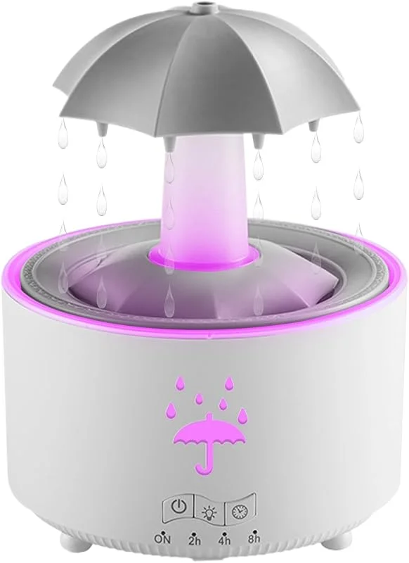 Luftbefeuchter für Schlafzimmer, 7-farbiger Luftbefeuchter mit Fernbedienung und Timer, leise rotierender Regenschirm-Diffusor, Ultraschall, kühler Nebel, Luftbefeuchter für Schreibtisch, Schlafzimmer