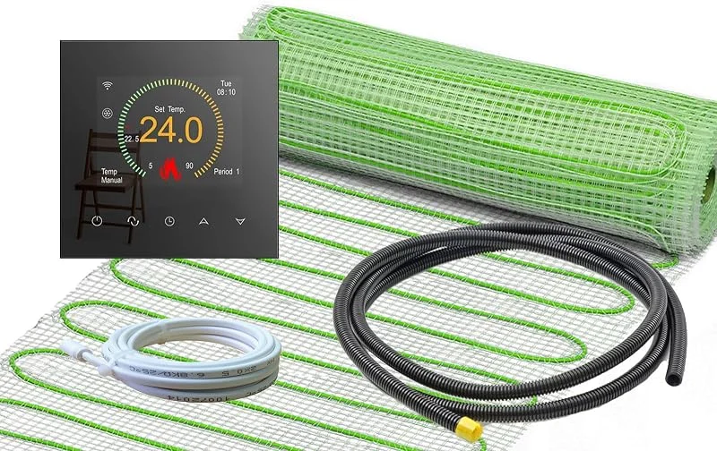 elektrische Fußbodenheizung UltraPro 160 für Fliesen, Naturstein mit Thermostat RT-70 WLAN Tuya, Smart Life (1 m² - 0, 5 x 2 m) — Heizung Warmepumpe