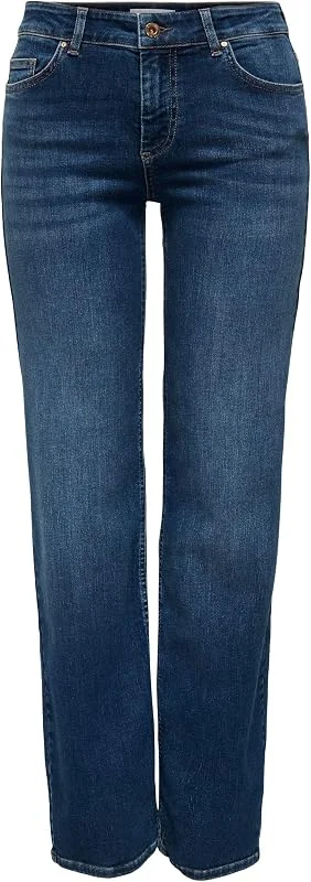 ONLY Female Straight-Fit Jeans ONLBLUSH Mittlere Taille Gerade geschnitten Jeans — Heizkleidung