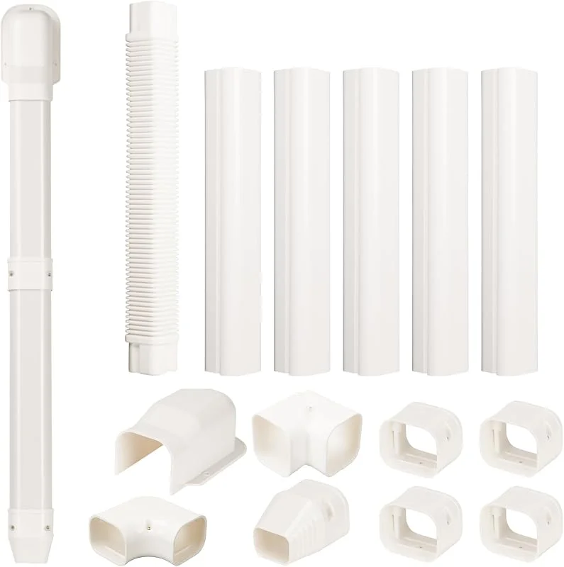 7, 6 cm 3 m AC Line Cover Kit, dekoratives PVC-Rohrabdeckungs-Set für Mini-Split-Klimaanlagen und Wärmepumpen — Heizung Warmepumpe