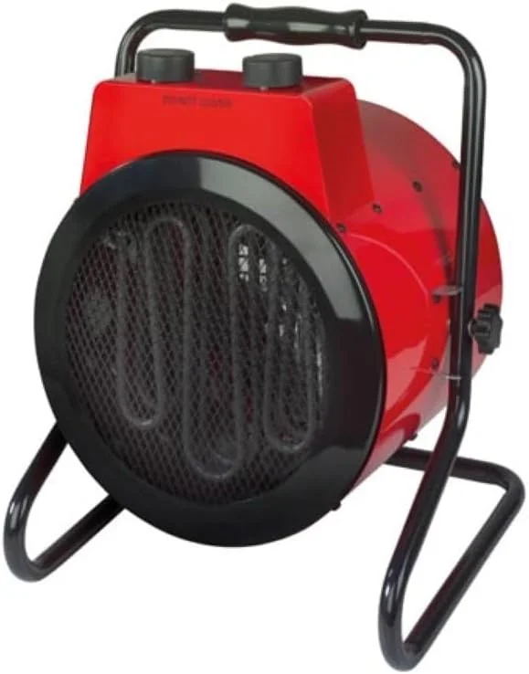 Leistungsstarker Bauheizer Heizstrahler mit 3 Heizstufen, Thermostat, Kippsicherung, IPX4, 3000W, 230V — Heizung Warmepumpe