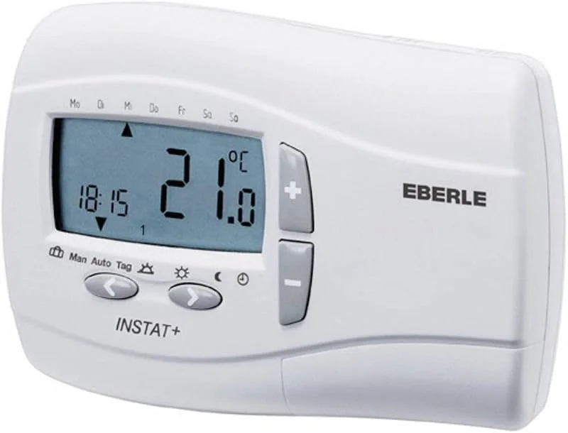 EBERLE 053720141900 Eberle Instat Plus 3 R Uhrenthermostat Raumtemperaturregelung, Aktivweiß, Weiß — Heizung Warmepumpe