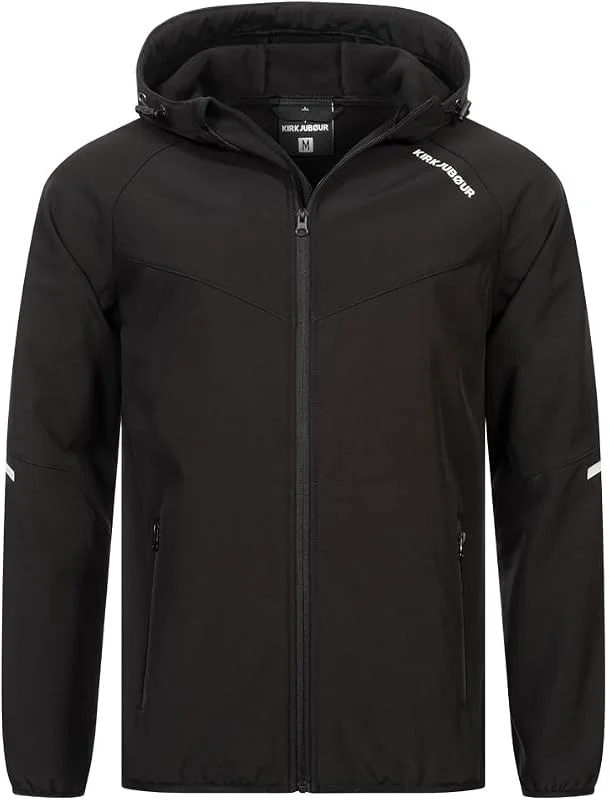 Kirkjubøur® Herren SOFTSHELLjacke 10.000 mm Wassersäule mit Kapuze und Fleecefutter, atmungsaktiv und wasserabweisend — Heizkleidung