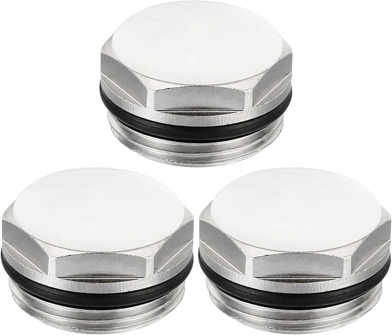 PATIKIL 3Pack 3, 4" BSP Stecker Gewinde Manuelles Heizkörper Silber Weiß — Heizung Warmepumpe