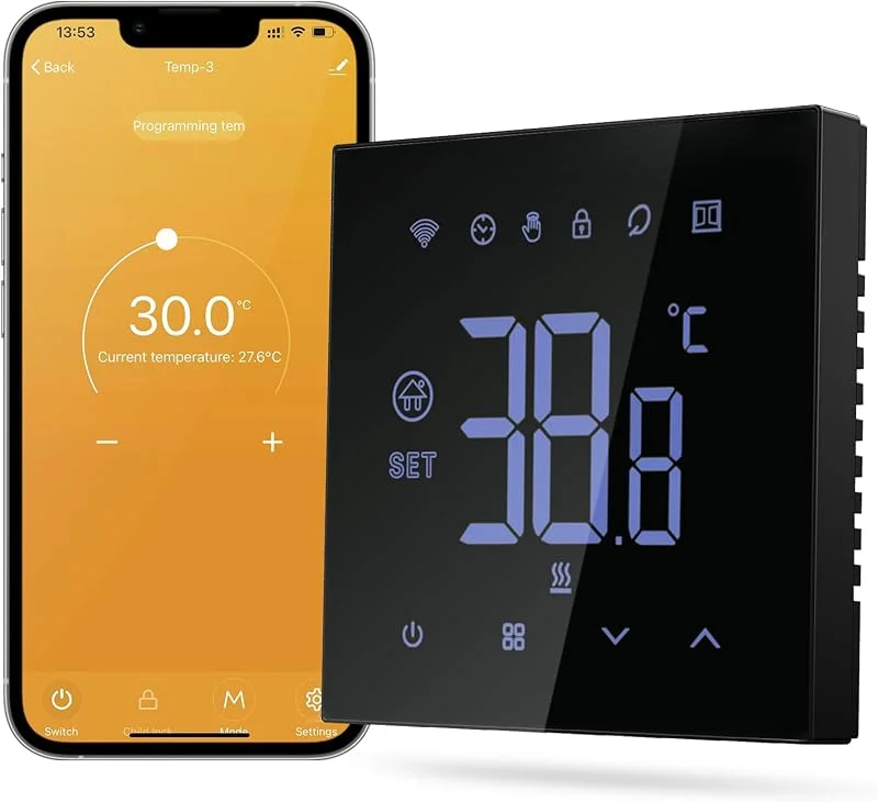 MIUCDA Thermostat Fussbodenheizung Wasser, Tuya WiFi Heizungsthermostat Smart Digital Raumthermostat Kompatibel mit Alexa, Google Home (Packung mit 6) — Heizung Warmepumpe