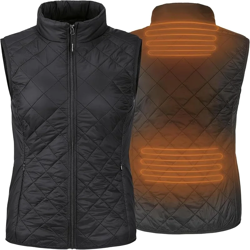 30seven- Ärmellose Heizjacke - Eng anliegende Damenbekleidung - Heizweste - Bis zu 5 h Wärme - Inkl. Akku & Ladegerät - Schwarz - S — Heizkleidung