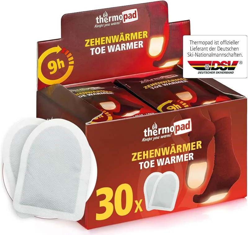 THERMOPAD Zehenwärmer - 5, 10 oder 30 Paar Wärmepads für 9 Stunden Wärme — Heizkleidung