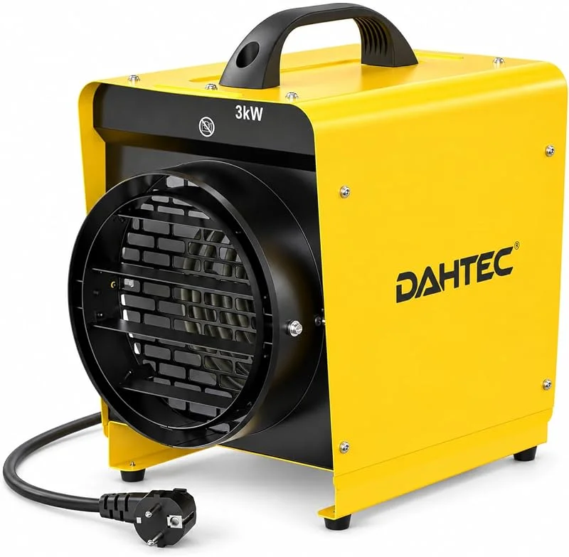 DAHTEC Heizlüfter 3000W IP24 mit Thermostat, Heizkanone, Bautrockner — Heizung Warmepumpe