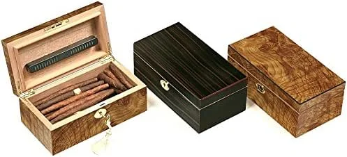 Lubinski Zigarren-Box für Zigarren, Cigar, Humidor Luftbefeuchter, Ebenholz, matt