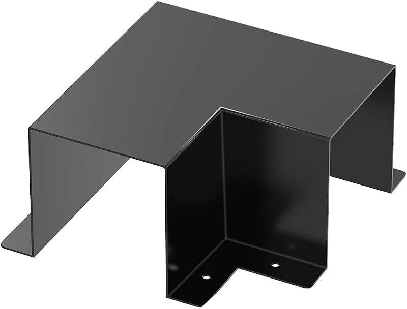 Zoegneer 90 Grad flache Metall-Winkelleitungsabdeckung für kanallose Mini-Split-AC für Wärmepumpe 24 Gauge Stahl 10, 2 cm schwarzes Zubehör mit Montagezubehör (schwarz) — Heizung Warmepumpe