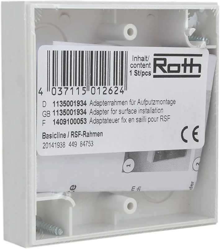 Roth Basicline RSF-Rahmen Raumthermostat Adapterrahmen, 1135001934 — Heizung Warmepumpe