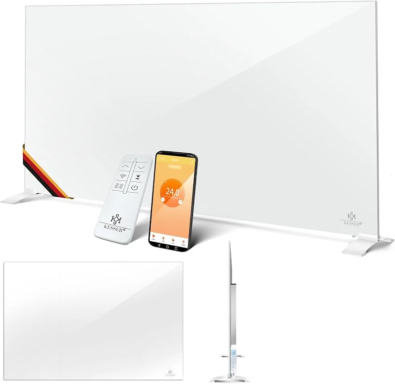 KESSER® Infrarotheizung 520W Aluminiumheizung Energiesparend 2in1 Standgerät & Wandmontage Elektroheizung mit Erkennung Offener Fenster + Fernbedienung & App-Steuerung Thermostat Infrarot Heizpaneel — Heizung Warmepumpe