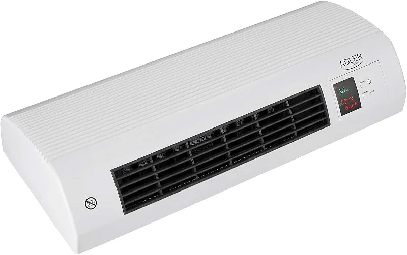 ADLER AD 7714 Luftschleier mit Fernbedienung, 1000, 2000 W, Heizlüfter über der Tür, Kommerzieller Luftvorhang, Zeitschaltuhr, Wandheizlüfter, Wandmontage, auch für den Raum — Heizung Warmepumpe