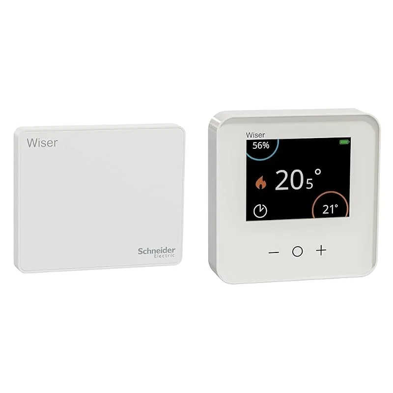 Schneider Electric CCT501801 Wiser Smart Home Hub Controller & CCTFR6400 Wiser Smart Home Raumthermostat zur Steuerung mit Display — Heizung Warmepumpe